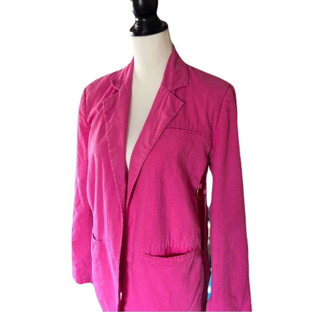 Eudon Choi Collective Oversized Pink Linen Open Blazer w/ Side Cutouts | EUC | 0 - Picture 4 of 8